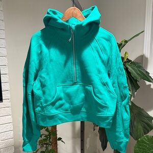 Lululemon Athletica Turquoise Oversized Half-Zip Scuba Hoodie